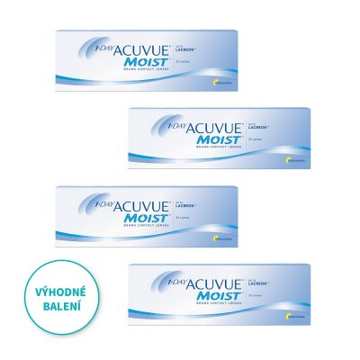 1-Day Acuvue Moist (30 čoček) výhodné balení 4 kusů