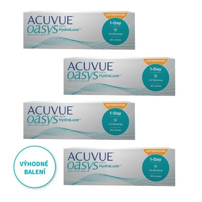Acuvue Oasys 1-DAY with HydraLuxe for Astigmatism (30 čoček) výhodné balení 4 kusů