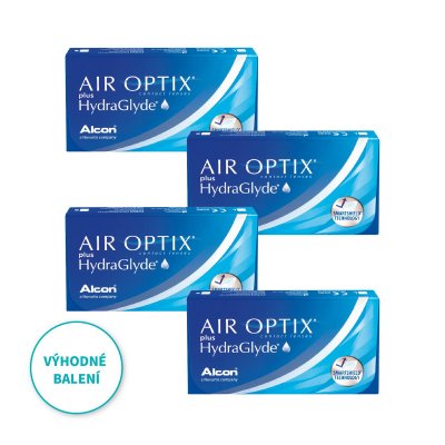 Air Optix plus HydraGlyde (3 čočky) výhodné balení 4 kusů